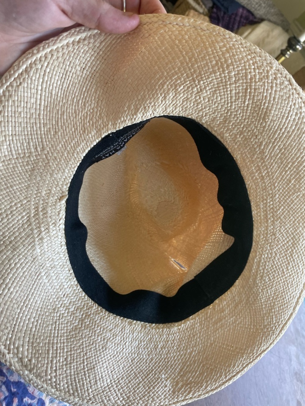 Distressed Vintage Panama Handwoven Hat Fedora - Picture 3 of 6